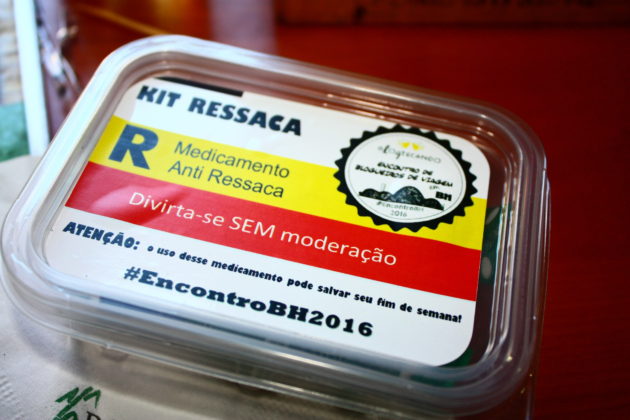 Kit Ressaca, distribuído aos participantes! Uma graça e super útil rs
